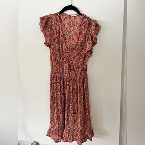 MANGO pink floral mini dress